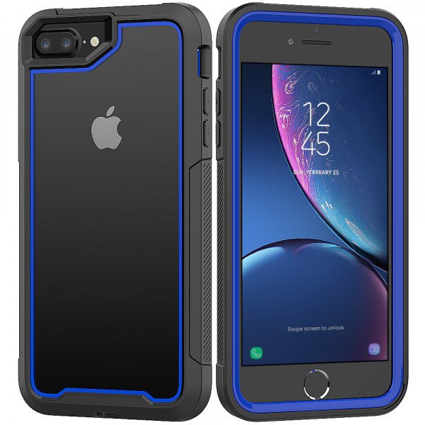 Wholesale iPhone SE2020 / 8 / 7 / 6S Clear Dual Defense Case (Blue)